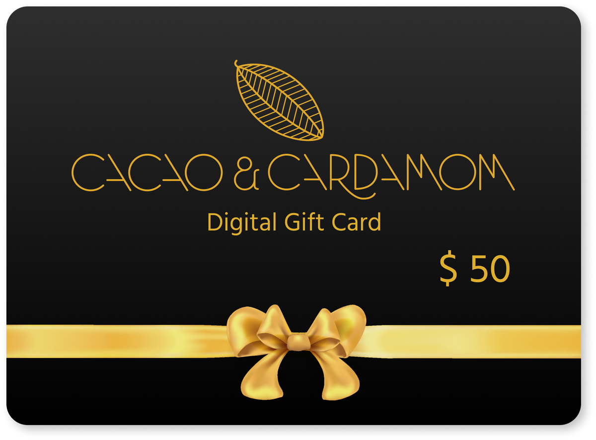 A digital gift card from Cacao & Cardamom $50