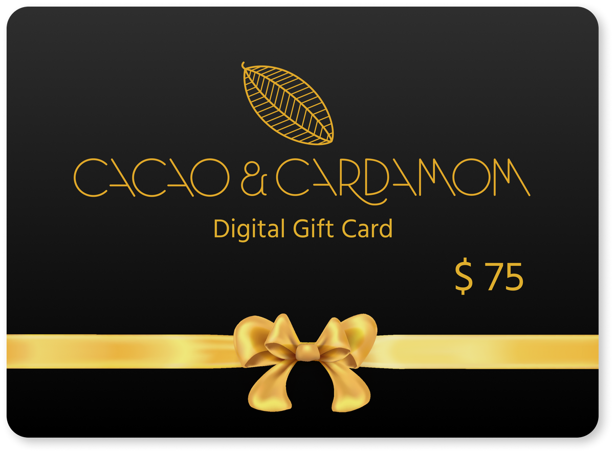 A digital gift card from Cacao & Cardamom $75