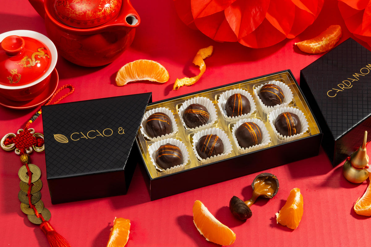 Mandarin Caramels, 8 piece box