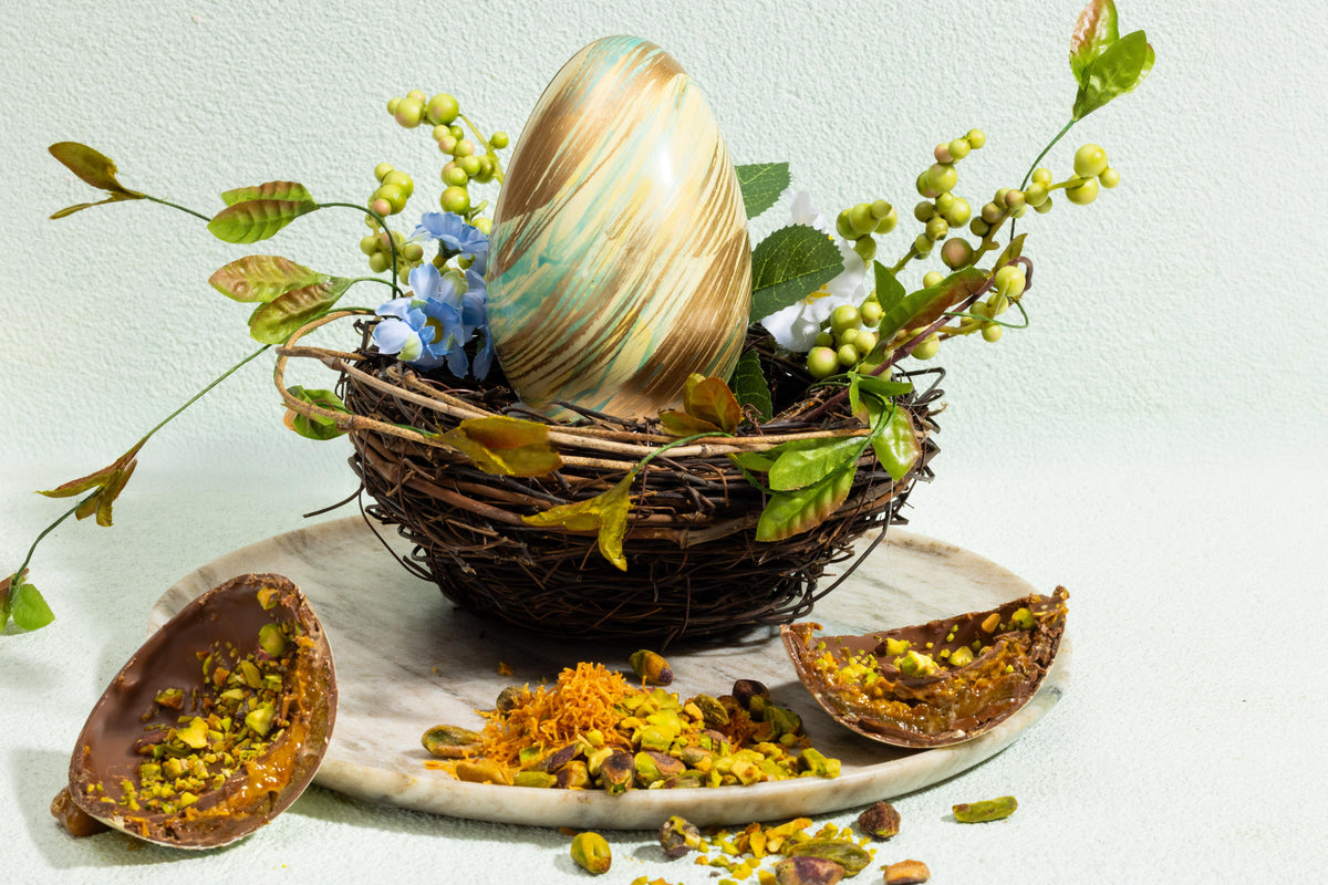 Pistachio Praline Layered Egg