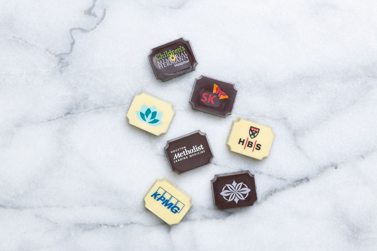 Logo-embossed chocolate gifts
