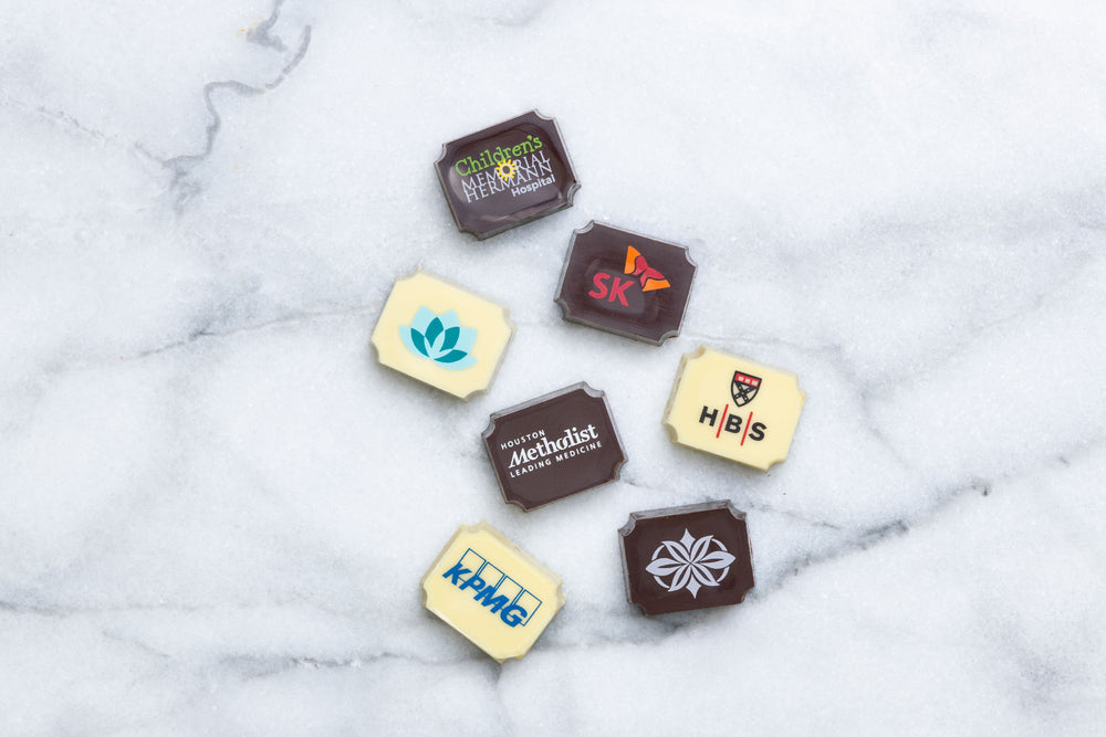 Logo-embossed chocolate gifts